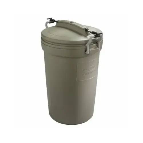 Trash Can 31.9 gal Beige Plastic Lid Included Animal Proof/Animal Resistant Beige - pack of 5