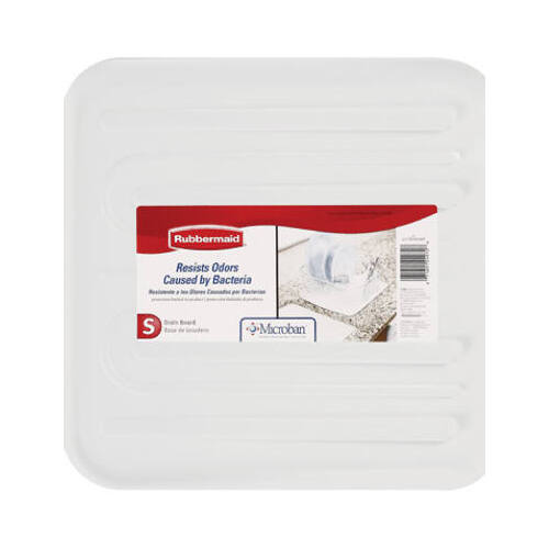 Drain Board, 15.38 in L, 14.38 in W, 1.3 in H, Plastic, White