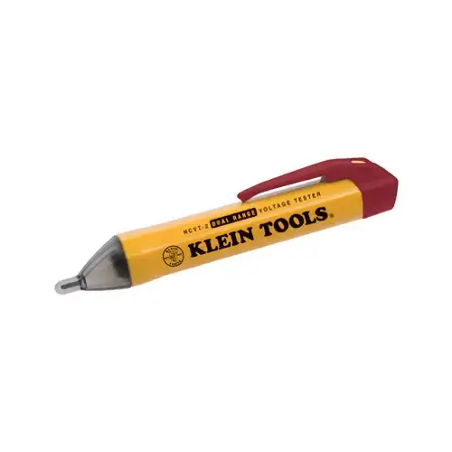 Klein Tools NCVT-2P Dual Range Non-Contact Voltage Tester, 2-AAA Batteries, 1,000 V AC Yellow
