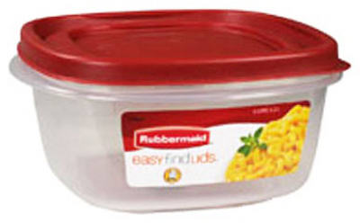 Rubbermaid 2030353 Food Storage Container with Easy-Find Lid, Racer Red, 5 Cup Clear