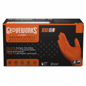 Ammex® GWON49100 - Gloveworks HD™ XX-Large Powder-Free Orange Nitrile  Disposable Gloves