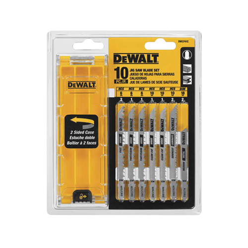 DEWALT DW3741C Jig Saw Blade Kit, 10-Piece, HCS