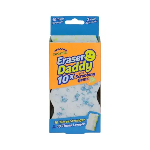 Scrub Daddy ED10X2CTX6 Eraser Sponge Eraser Daddy Heavy Duty For Bath and Tile Assorted Pair