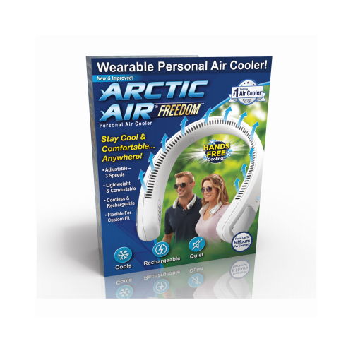 Arctic Air AAFR-MC4 Wearable Air Cooler and Purifier, 3.7 V, 3-Speed, 1 cfm Air, White