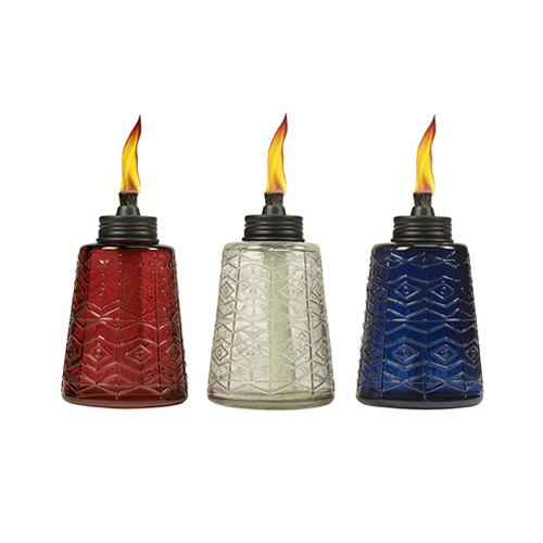 Tiki 1117060-XCP6 Table Torch, Blue/Clear/Red, 5 hr Burn Time - pack of 6