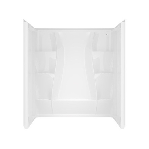 Delta 40104 Classic 400 Series Shower Wall Set, 63 in L, 60 in W, 73.63 in H, Acrylic, High-Gloss, White