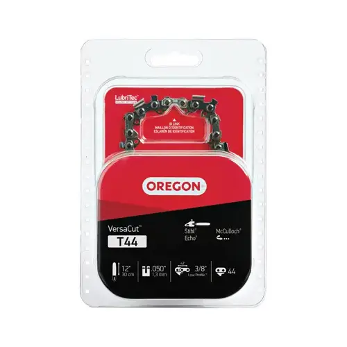 Oregon T44 VersaCut Chainsaw Chain, 12 in L Bar, 0.05 Gauge, 3/8 in TPI/Pitch, 44-Link