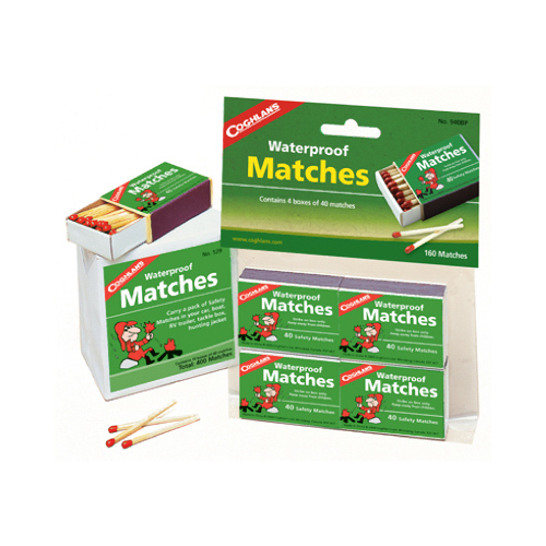 Coghlan's 940BP Waterproof Matches, 40-Stick, Wood Stick - pack of 4