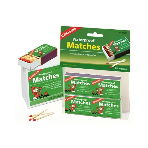 Waterproof Matches, 40-Stick, Wood Stick - pack of 4