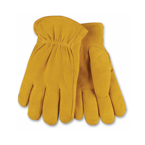 Kinco 903HK-XL Driver Gloves, Men's, XL, Keystone Thumb, Easy-On Cuff, Deerskin Leather, Gold