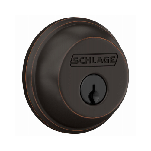 Schlage Lock Company B60N716 Single-Cylinder Deadbolt, Aged Bronze