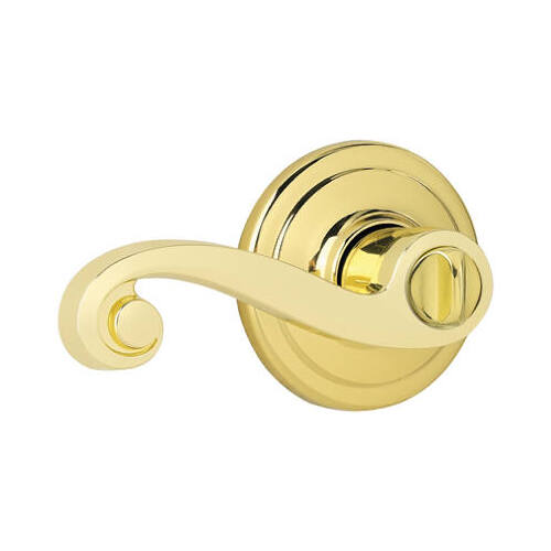 Signature Series Privacy Lever, 3-3/4 in L Lever, Polished Brass