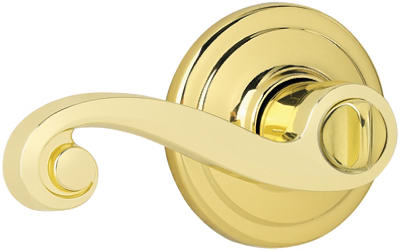 Kwikset 730LL3CP Signature Series Privacy Lever, 3-3/4 in L Lever, Polished Brass