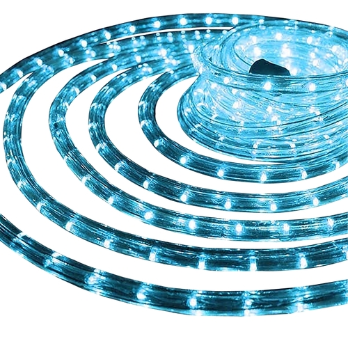 Rope Light, 18 ft L, 120 V, 144-Lamp, Blue Light, LED Lamp