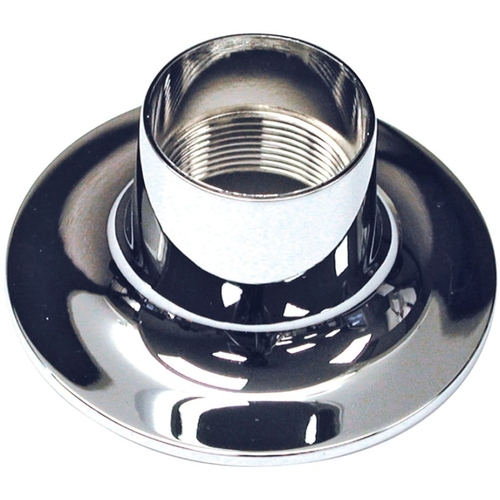 Bath Flange, 2-1/2 x 1-1/4 in Connection, 1-1/16 in ID, 1-5/32 in OD, Metal, Chrome Plated