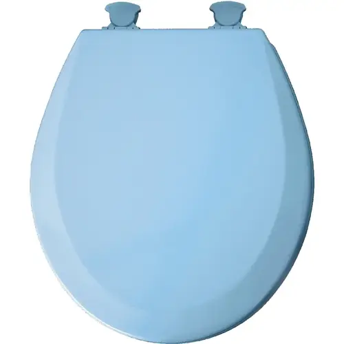 41EC-034 Toilet Seat, Round, Wood, Sky Blue, Twist Hinge