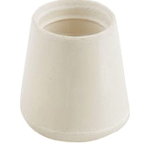 Furniture Leg Tip, Round, Rubber, Off-White, 1-1/8 in Dia - pack of 24