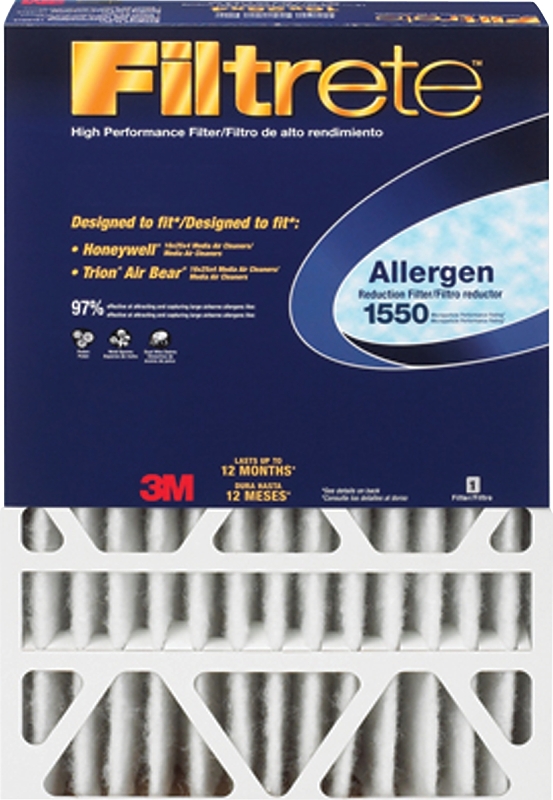 Filtrete DP01DC-4 Electrostatic Air Filter, 25 in L, 16 in W, 12 MERV, 97 % Filter Efficiency, Microfiber Filter Media