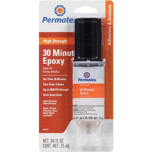 PERMATEX 84107 Epoxy, Amber, Liquid, 0.84 oz Syringe