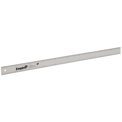 Empire Level 4010 BUILT ON TRUST Series Straight Edge Ruler, Metric Graduation, Aluminum, Silver, 2 in W, 1/8 in Thick