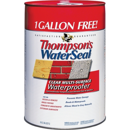 Thompson's Waterseal TH.024106-06 Waterproofer, Clear, 6 gal, Can