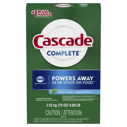 CASCADE 33836 Dishwasher Detergent, 75 oz, Powder, Scented, White