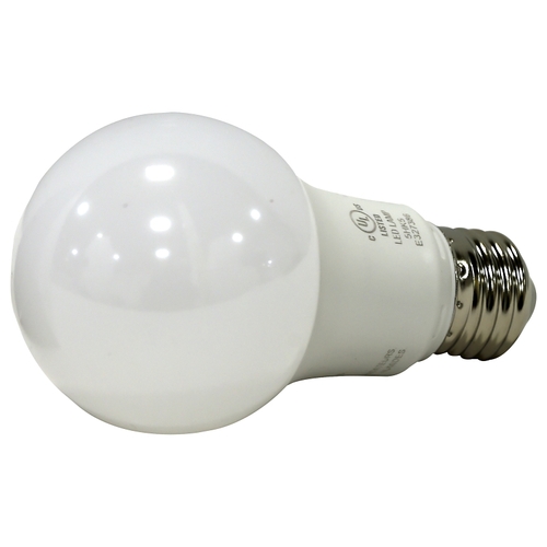 LED Light Bulb, General Purpose, A19 Lamp, 60 W Equivalent, E26 Lamp Base, Frosted, Bright White Light - pack of 4