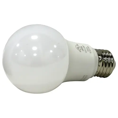 LED Light Bulb, General Purpose, A19 Lamp, 60 W Equivalent, E26 Lamp Base, Frosted, Bright White Light - pack of 4