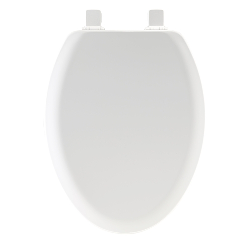 Mayfair 141EC 000/146ECDG 141EC-000 Toilet Seat, Elongated, Wood, White, Twist Hinge