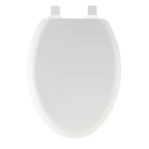 141EC-000 Toilet Seat, Elongated, Wood, White, Twist Hinge