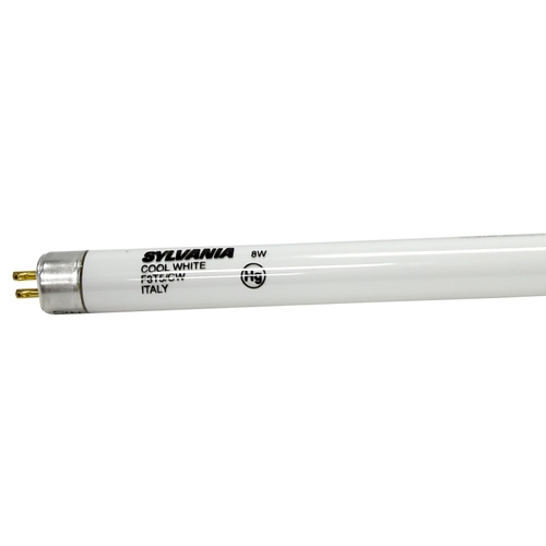 Fluorescent Bulb, 8 W, T5 Lamp, Miniature G5 Lamp Base, 390 Lumens, 4000 K Color Temp, Cool White Light