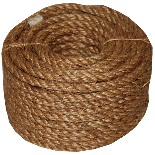 Rope, 1/2 in Dia, 50 ft L, 360 lb Working Load, Manila, Natural