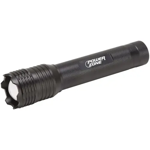 Tactical Flashlight, AA Battery, LED Lamp, 1000 Lumens, 150 m Beam Distance, 12 hrs Run Time, Black