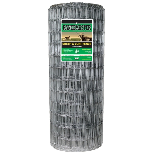 Sheep and Goat Fence, 330 ft L, 48 in H, 4 x 4 in Mesh, 13 Gauge, Zinc