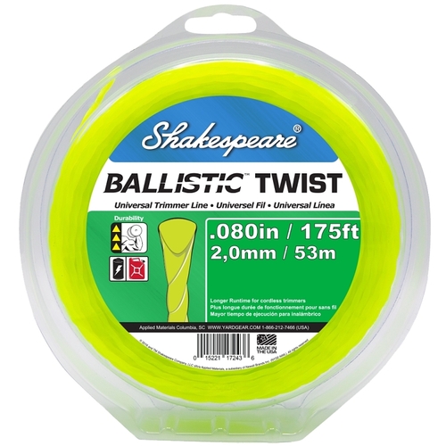 Shakespeare 17243 Ballistic Trimmer Twist Line, 0.08 in Dia, 175 ft L