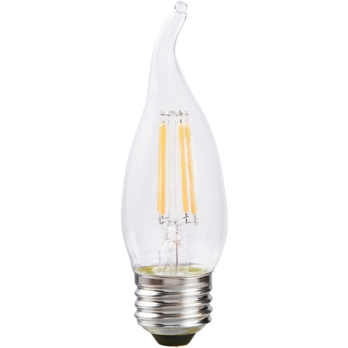 Natural LED Bulb, Decorative, B10 Bent Tip Lamp, 60 W Equivalent, E26 Lamp Base, Dimmable, Clear - pack of 2