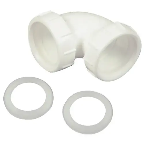 Elbow Tube, 1-1/2 in, Slip-Joint, PVC, White