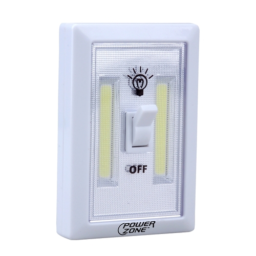 PowerZone 12532 Cordless Light Switch, LED Lamp, 200 Lumens, Wall Mounting