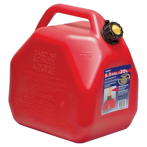 Gas Can, 5.3 gal Capacity, Polyethylene, Red