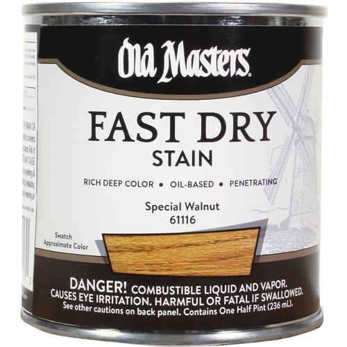 Old Masters 61116 Fast Dry Stain, Special Walnut, Liquid, 1/2 pt