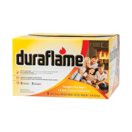 Duraflame 50604 DURAFLAME Firelog, 4 lb, 3 hr Burn Time - pack of 6