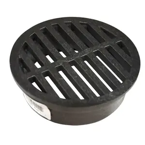 DrainTech 11/0440SDB 0440SDB Drop-In Drain Grate, 4-9/16 in Dia, Round, Polyethylene, Black
