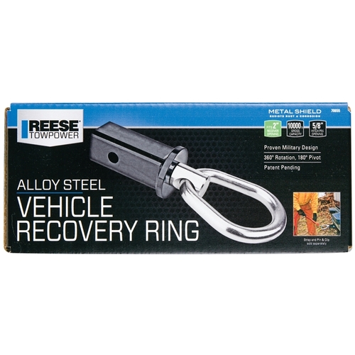 Reese Towpower 70655 Hitch Tow Ring, 2 in Dia Eye, 10,000 lb Working Load, Steel, Zinc
