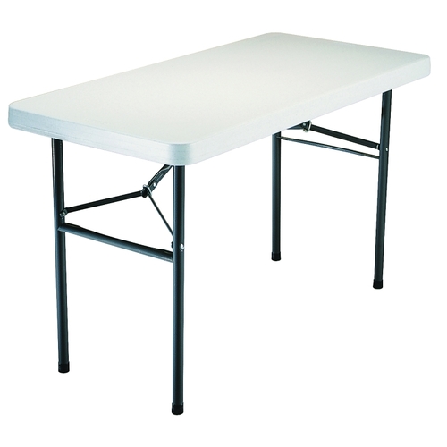 LIFETIME PRODUCTS INC 2940 Folding Table, Steel Frame, Polyethylene Tabletop, Gray/White