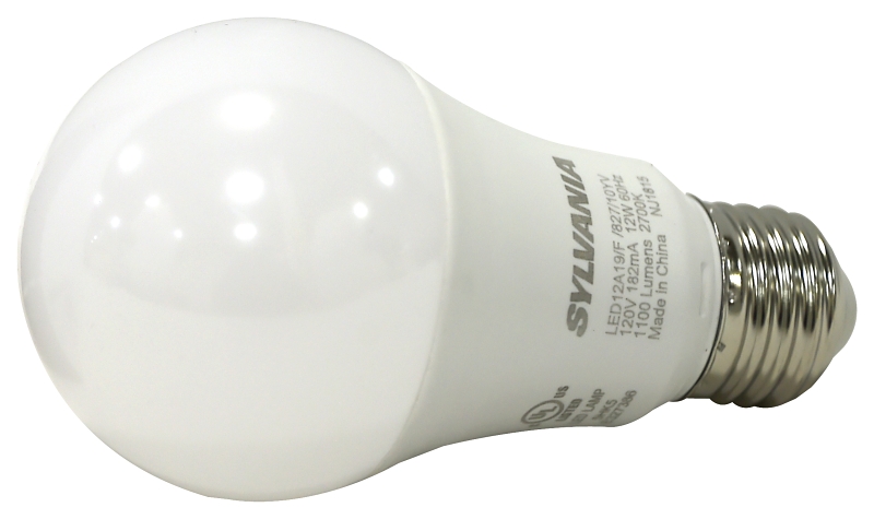 Sylvania 78097 LED Bulb, General Purpose, A19 Lamp, 75 W Equivalent, E26 Lamp Base, Frosted, Warm White Light - pack of 4