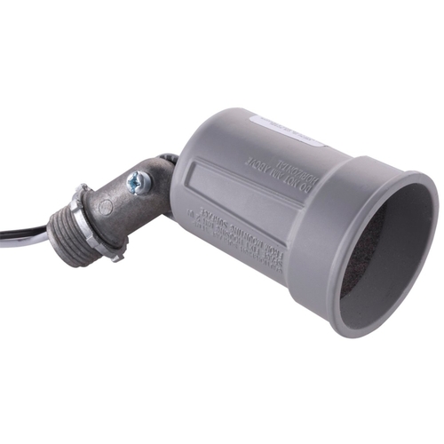 Lamp Holder, 120 V, 75 to 150 W, Gray