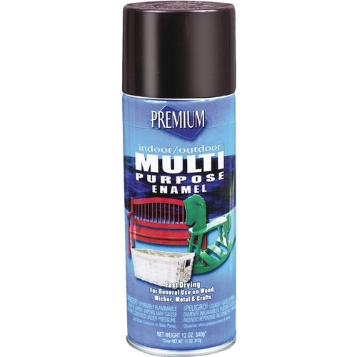 Rust-Oleum MP1001 Enamel Spray Paint, Gloss, Black, 12 oz, Aerosol Can