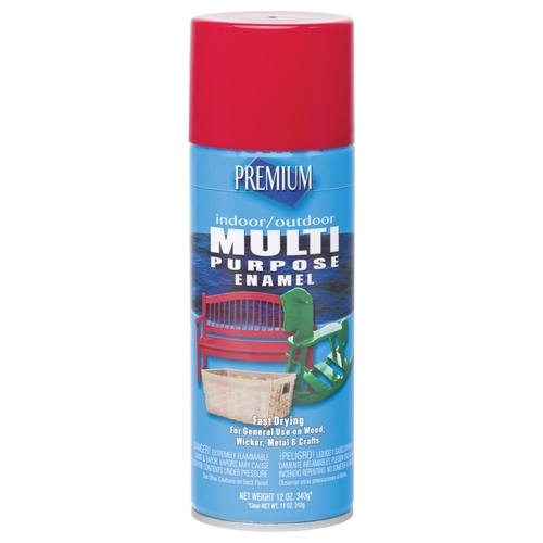 Rust-Oleum MP1005 Enamel Spray Paint, Gloss, Bright Red, 12 oz, Aerosol Can