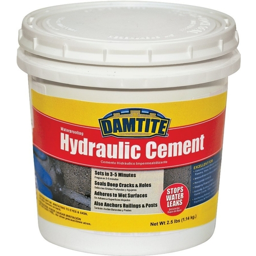DAMTITE 07031 Hydraulic Cement, Powder, 2.5 lb Pail