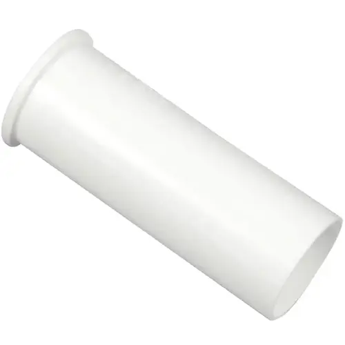 Tailpiece, 1-1/2 in, 4 in L, Flanged, Slip-Joint, Plastic, White